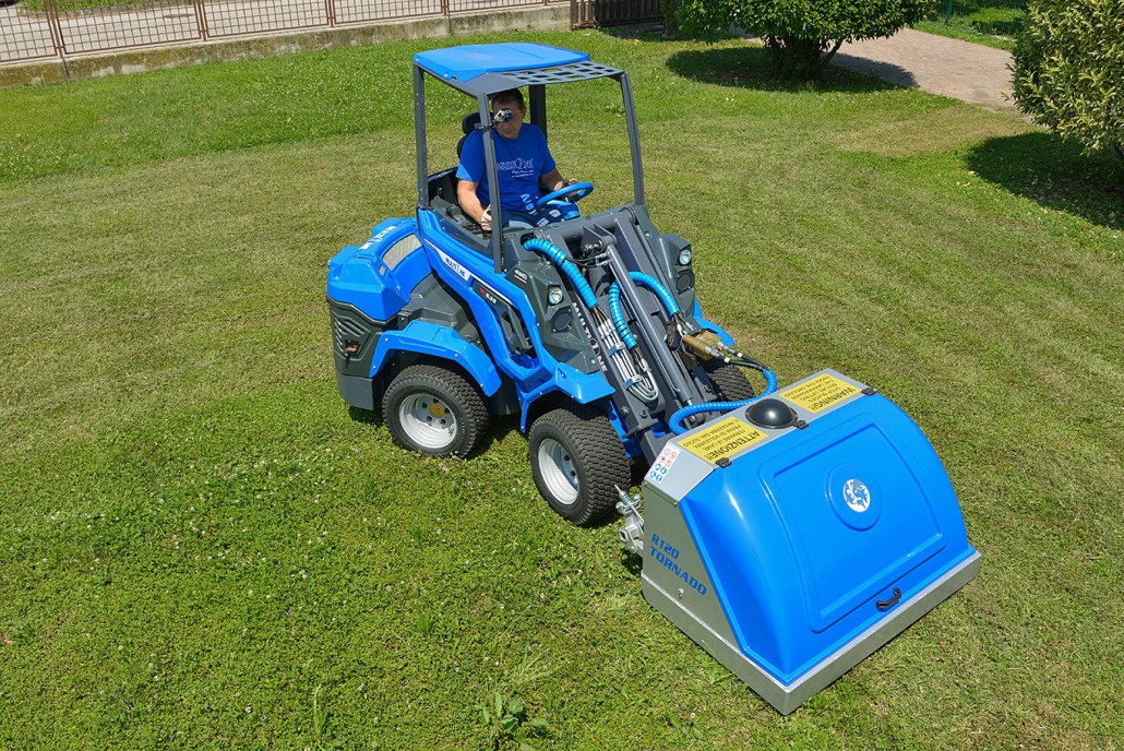 MultiOne mini loader 6 series with tornado lawn mower upper view