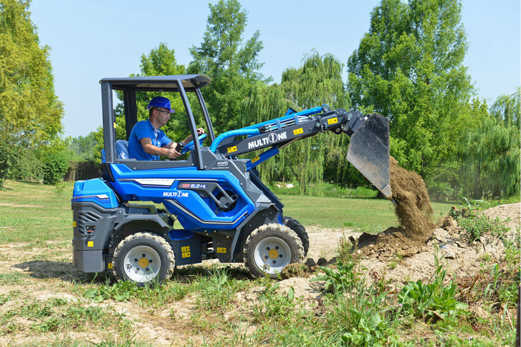 MultiOne mini loader 6k series bucket moving soil