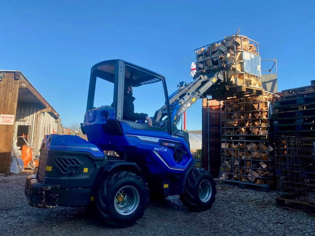MultiOne mini loader 7.2k with pallet fork lifted