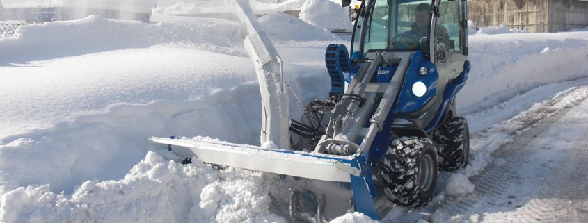 snow blower moving snow