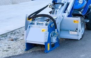 detail of a cold planer seen from the front