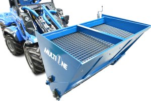detail of self loading salt spreader, upper view