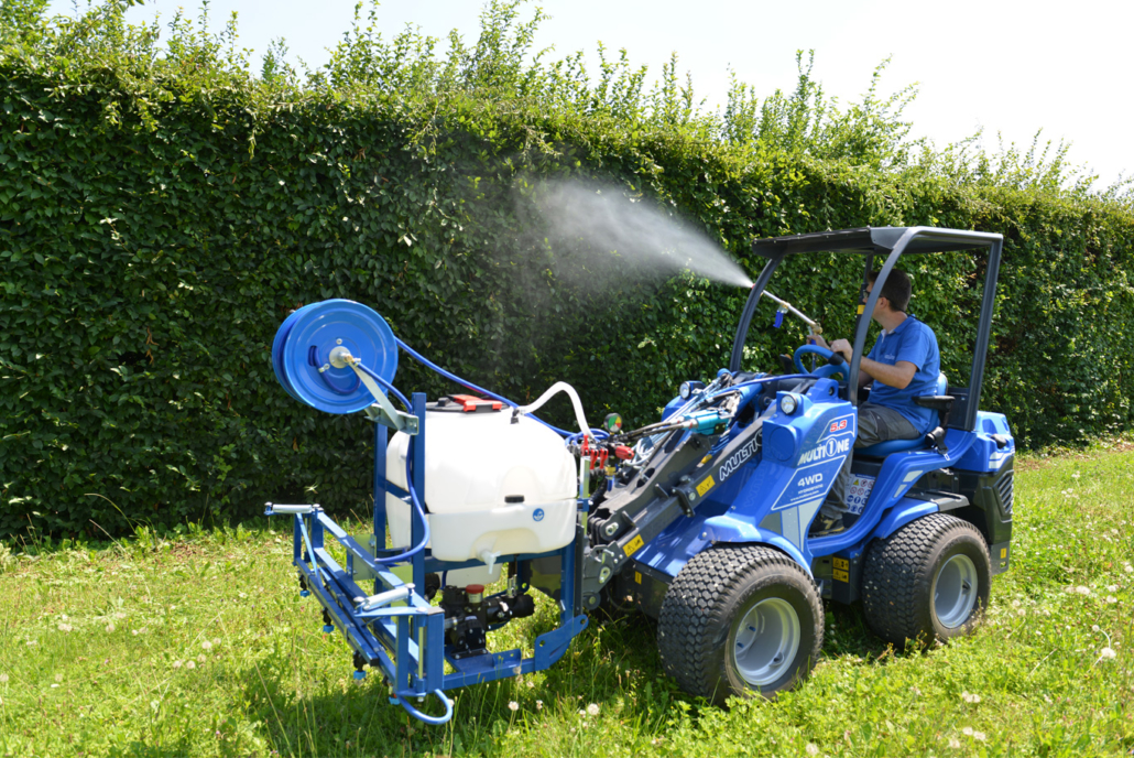 sprayer on a series of bushes