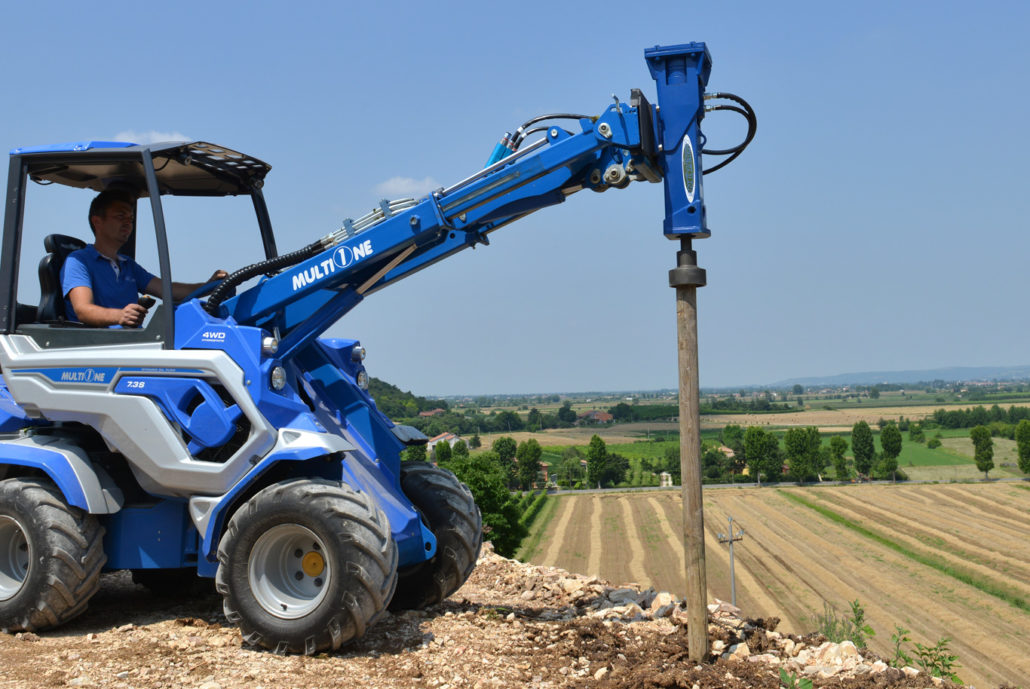 stake planter in action seen from right side
