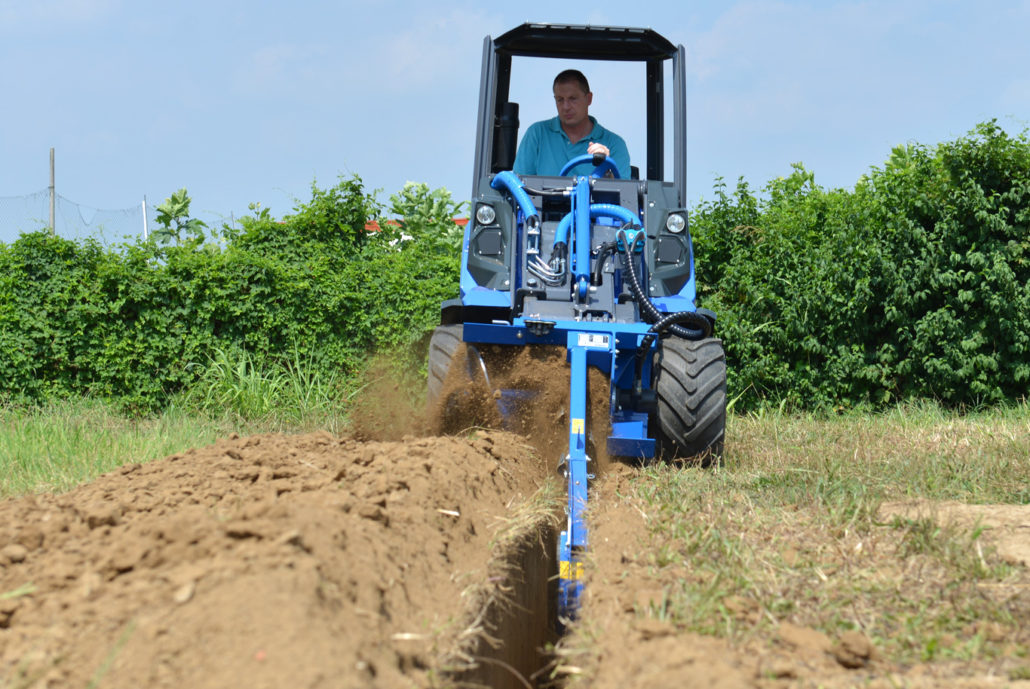 trencher in action seen from the front
